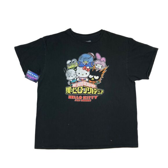 2021 Hello Kitty and Friends My Hero Academia Black Tee T Shirt XXL 2XL B12 - Picture 1 of 6